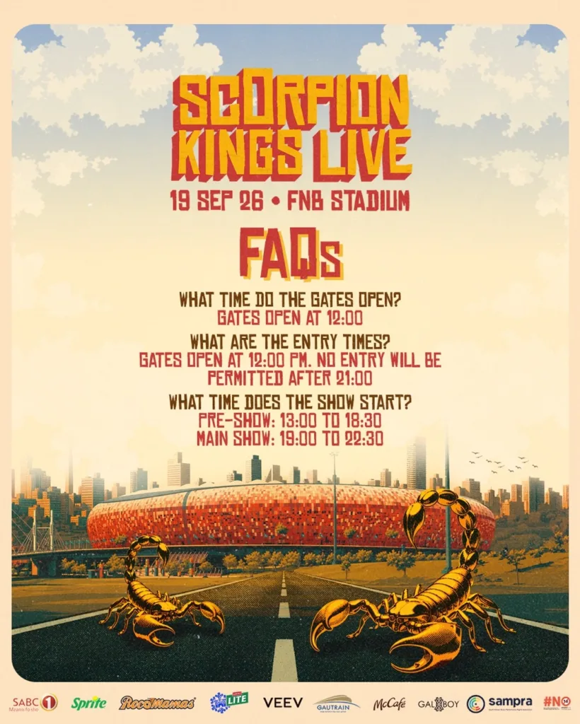 Scorpion Kings Live FNB Stadium